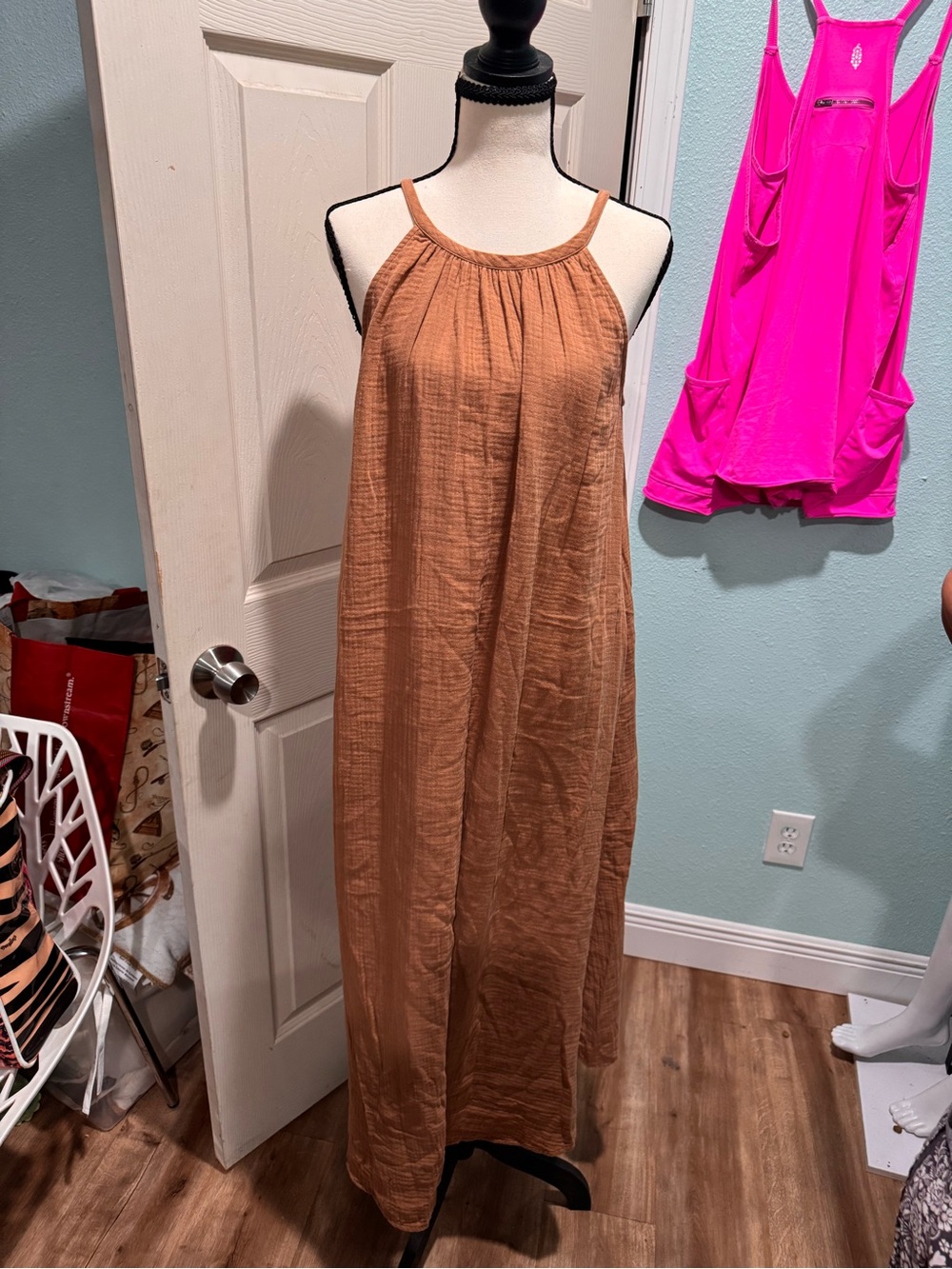 Jenni Kayne Rust Brown Halter Maxi Dress